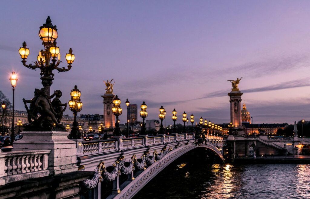 bridge during night time